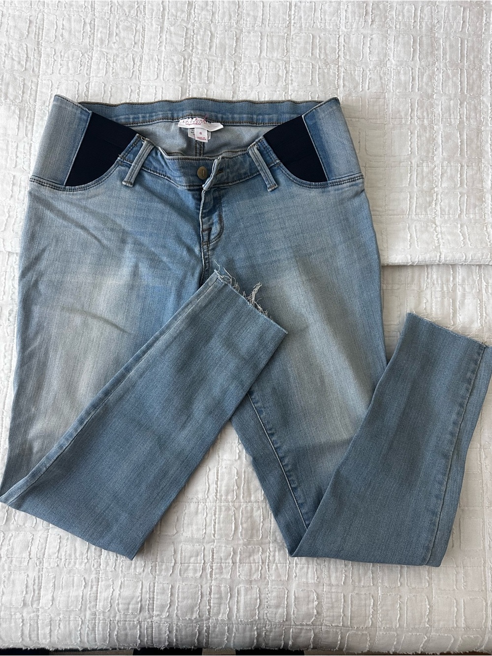 Light Blue Women's Maternity Skinny Jeans